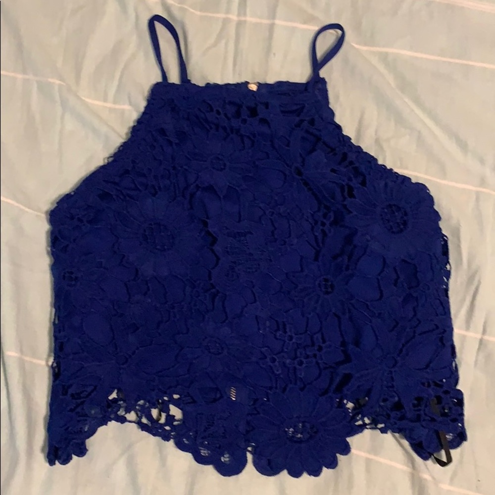 Royal blue halter top
